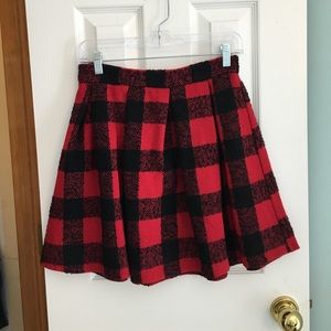Honey Punch gingham full mini skirt